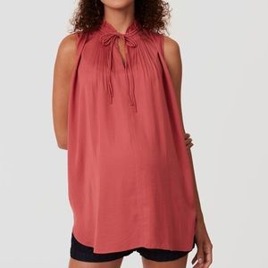 LOFT Maternity Tie Neck Shell